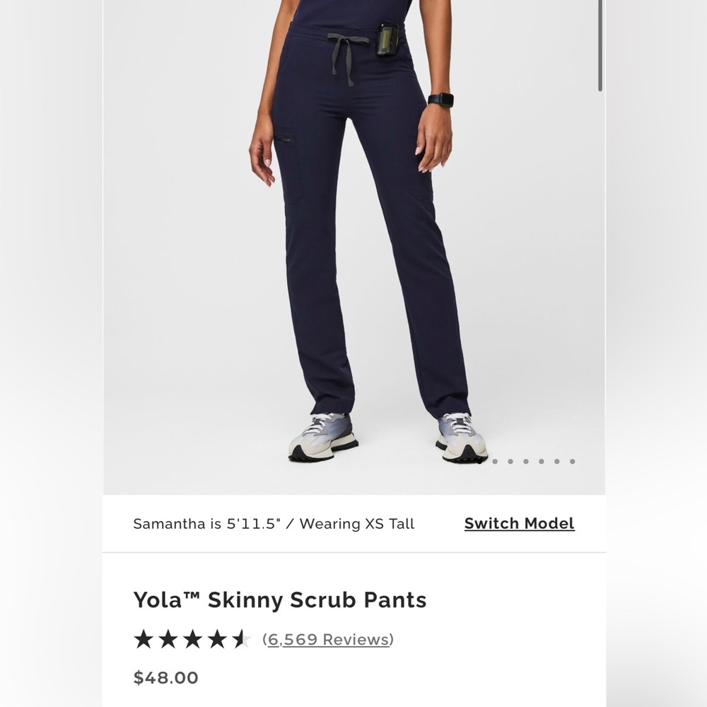 FIGS Yola Skinny Scrub Pant Navy